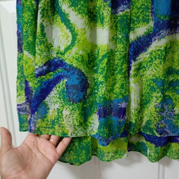 E by ECI Layered A-Line Skirt with Back Zip Womens Midi Size M - Picture 3 of 7